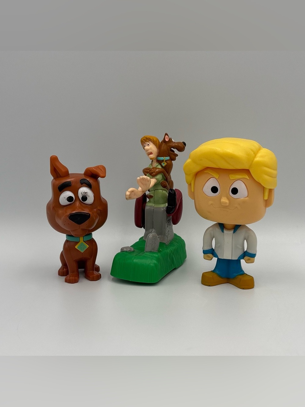 RARE Scooby Doo McDonalds Toy Lot- Shaggy Scooby & Fred Bobble Head Figures